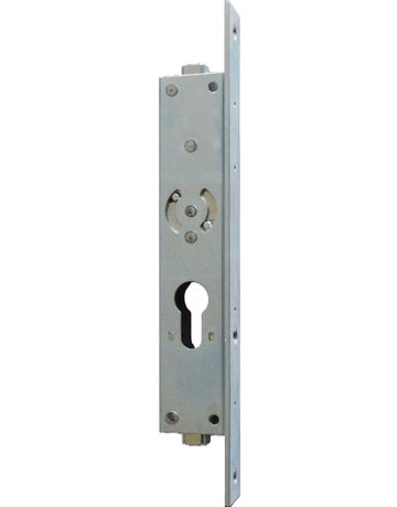 FUHR Treibriegelschloss 297NP, Profilzylinder gelocht, D21, Flachstulp 24x250 kantig, silber - 2