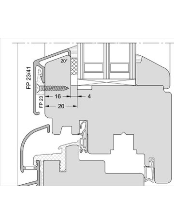 Gutmann Flügelabdeckprofil FP 23/41 LM G 214 Länge ca. 2 Meter - 2