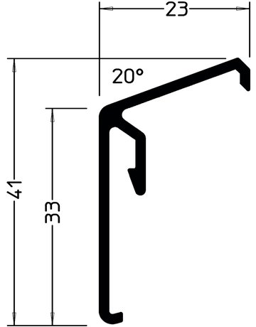 Gutmann Flügelabdeckprofil FP 23/41 LM G 214 Länge ca. 2 Meter - 1
