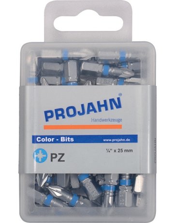 1/4" markierter Bit Pozidriv Nr 2. 50er Pack L25 mm - PROJAHN