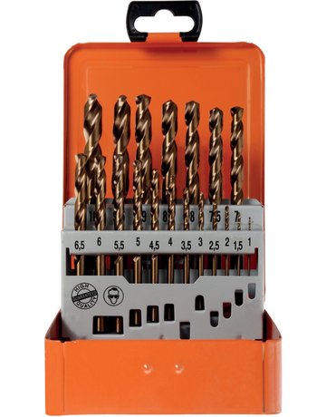 HSS-Co-Spiralbohrersatz 19-teilig Ø 1-10mm 0,5mm steigend - PROJAHN