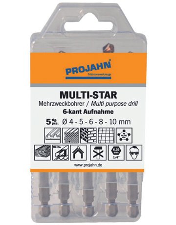 Multi-Star Satz 5-tlg. 6-kant 4, 5, 6, 8, 10 mm - PROJAHN - 2