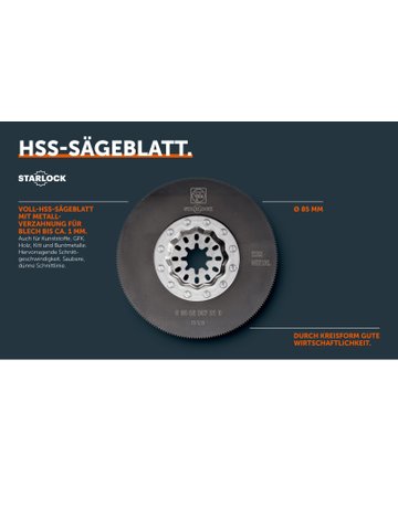 HSS-Sägeblatt, Ø 85 mm, VE 1 St, Aufnahme SL - Fein - 3