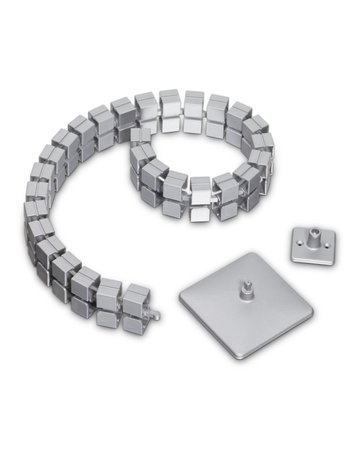 Kabelkette rechteckig silber 1254 mm inkl. Fussplatte + Tischbefestig - Topform - 1