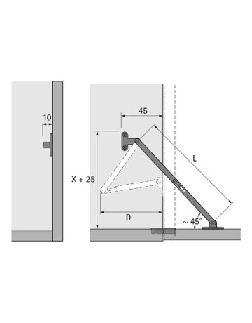 Klappenhalter KH L200 - Hettich - 2