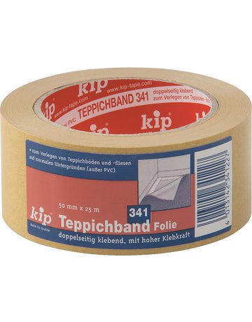 Teppichverlegeband PP-Folie 50 mm Rollenlänge 25 m beidseitig Nr. 341-22 - Kip - 1
