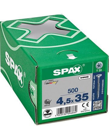 Universalschraube Senkkopf 4,5x35mm,Teilgw,Innensechsrund T20,WIROX - SPAX