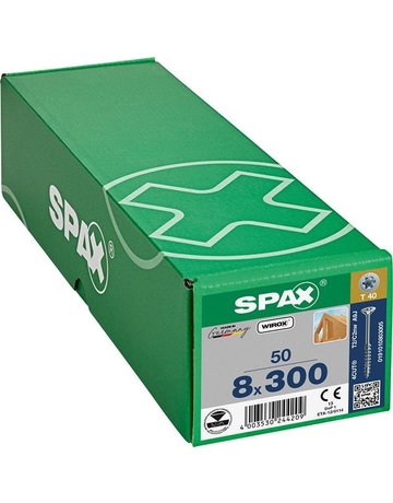 Holzbauschraube Senkkopf 8x300mm,Teilgw,Innensechsrund T40,WIROX - SPAX