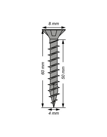 Universalschrauben schwarz VG T-Star plus 4,0 x 60 mm - SPAX