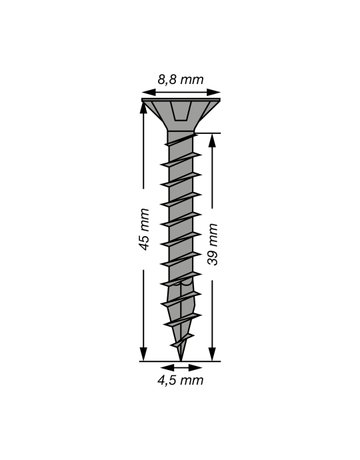 Senkmultikopf T-Star plus 4,5x45 mm T20 VG schwarz verzinkt - SPAX