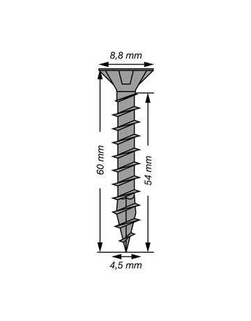 Senkmultikopf T-Star plus 4,5x60 mm T20 VG schwarz verzinkt - SPAX