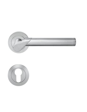 Drücker-Rosettengarnitur Starlight R38 PZ Nickelmatt/Edelst.matt TS 39-48mm - Karcher Design