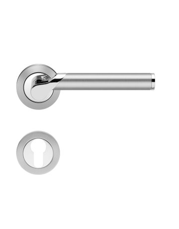 Drücker-Rosettengarnitur Starlight R38 PZ Chrom/Edelst.matt TS 39-48mm - Karcher Design