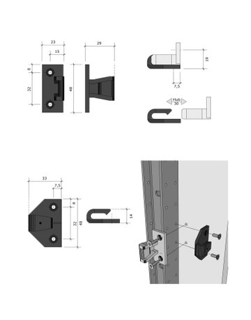 ASR Rahmenteil schwarz für Spanplattenschraube 4 mm - Keku - 4