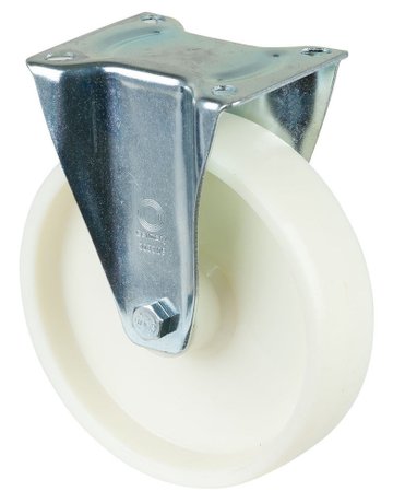 Bockrolle 200mm L410.B10 Platte, Kunststoff weiß, RL L410.B10.200 - BS ROLLEN