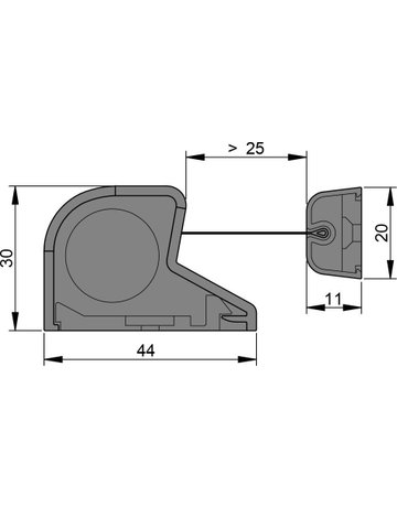 Fingerschutz Nr-30 Bandgegenseite silber Standardlänge 1925 mm, Tuch schwarz - Athmer - 3