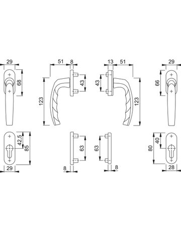 HOPPE® Fenstertürgriffgarnitur Atlanta 0530/66N/U26, Aluminium - HOPPE - 3