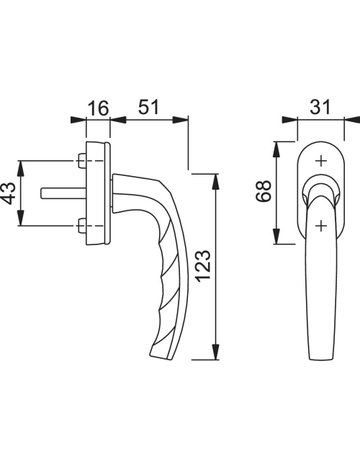 HOPPE® Fenstergriff Atlanta 0530/US952, mit Schrauben, Aluminium - HOPPE - 2