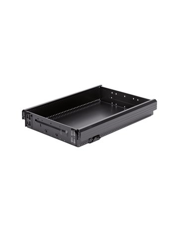 Stahlschubkasten mit vormontiertem Zugstück - Systema Top 2000, 370 x 514, schwarz - Hettich - 1