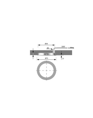 LED LitePanel 68, Edelstahl Op. mw² 12VDC maximal 4,3W; 1.8m LTG M1 - Halemeier - 5