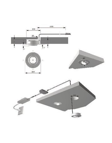 LED Move Spot, Aluminium mw² schwarz 12VDC 2,2W IP44, 1.8m Ltg. M1 - Halemeier - 6