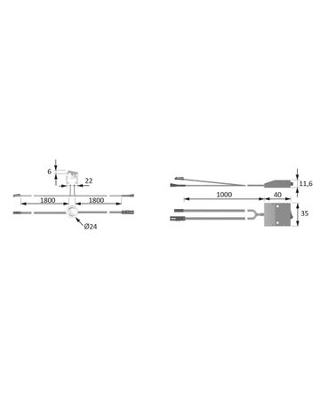 LED Einbauwippschalter titan 1x M1, L=1800mm; 1x M1-F, L= 1800mm - Halemeier - 3
