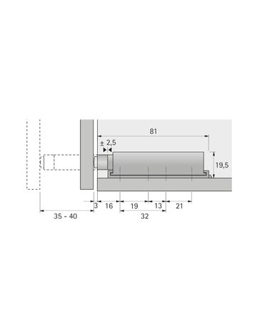Dämpfer für Intermat Universal Maxi Kunststoff grau - Hettich - 3