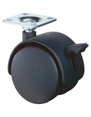 Möbel-Doppelrolle hart mit Anschraubplatte - BS ROLLEN - 1
