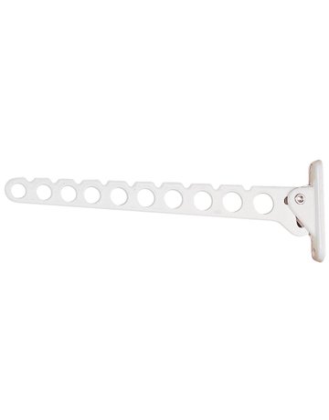 Garderoben-Klapparm LM weiß 330 mm mit Bügellöcher - HSI - 1