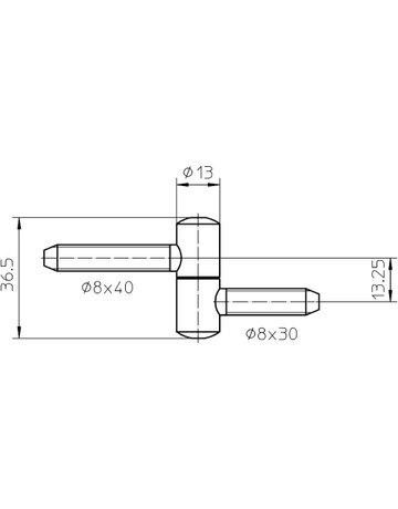 Fenster- Einbohrband, BAKA® A 1-13, für Drehflügel, 2-teilig, Ø 13mm, topzink - SIMONSWERK - 3