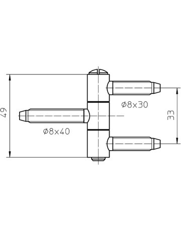 Fenster- Einbohrband, BAKA® C 1-13, für Kippflügel, 3-teilig, Ø 13mm, topzink - SIMONSWERK - 3