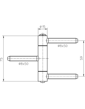 Einbohrband BAKA C2-15 WF 3tlg.,15mm topzink - SIMONSWERK - 3