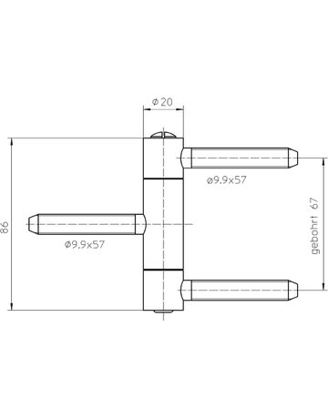 Einbohrband BAKA C 2-20 WF 3tlg.,20mm topzink - SIMONSWERK - 3