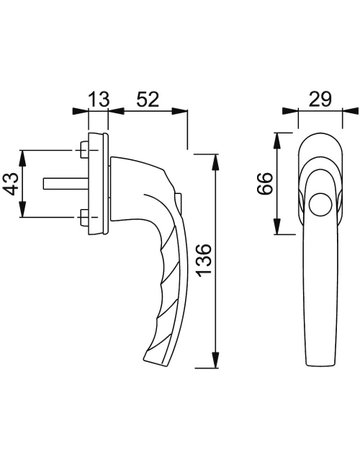 HOPPE® Fenstergriff abschließbar Atlanta 0530SV/U26, ohne Schrauben, Aluminium - HOPPE - 2