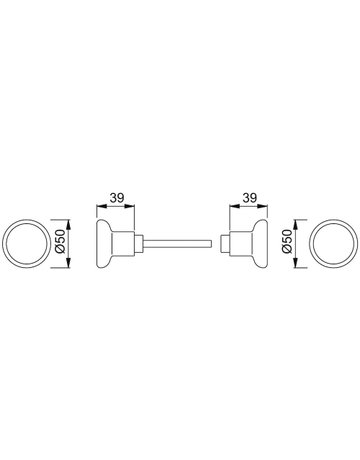 Knopf-Lochteil 54 8mm, F1 - HOPPE - 2