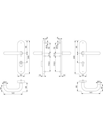 HOPPE® Schutz-Drückergarnitur Paris mit Langschild E138Z/3332ZA/3310 - HOPPE - 2