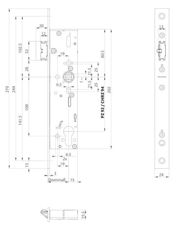 Rohrrahmen-Panikschloss B 1911 Funktion B - BKS - 2