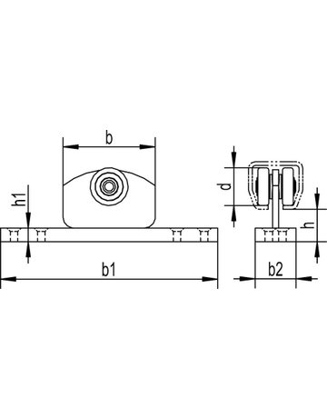 Rollapp.,Ø 22, für Profür -Nr.100 111,einpaarig,L 50,z.Anschr.,galv.verzinkt - HELM - 2