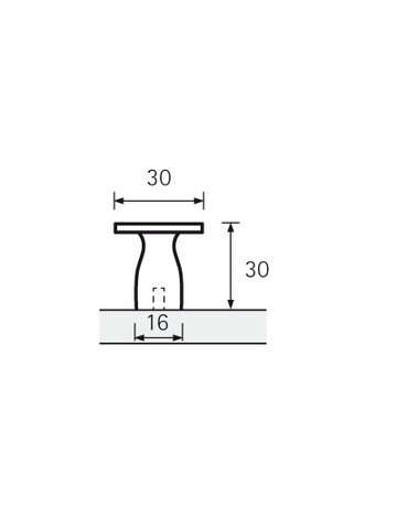 Möbel- Knopf, Dipo, 115264, Breite 30mm, Länge 30mm, Höhe 30mm, Zink, zinnoptik - Hettich - 2
