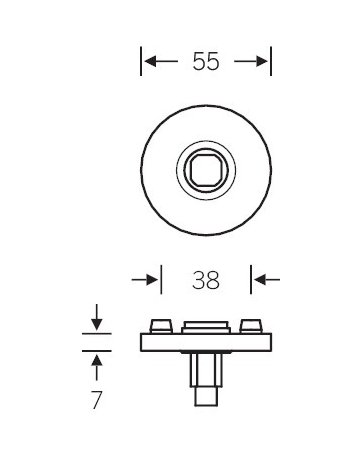 Drückerrosette ASL® 12 1731 rund, 7mm,ER - FSB - 2