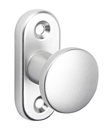 Fenstertür- Balkontürknopf, auf Rosette, 6041, sichtbar verschraubt, Aluminium, silberfarbig eloxiert - edi - 1