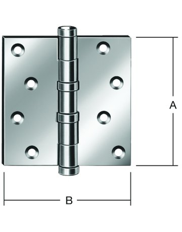 Kugellagerscharnier schwer B76xH102xS2,9mm gerollt vernickelt - VORMANN - 1