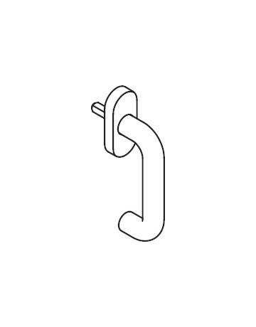 Fenstergriff 111FG.1 Standard,oval,7/35,reinweiß - Hewi - 3