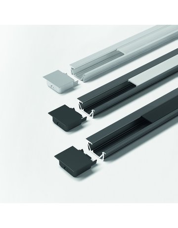 LED ChannelLine G2 Profil, black, opal L=2000, Alu-und Abdeckprofil - Halemeier - 1