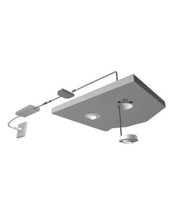 LED Move Spot, Aluminium, xw 12VDC 1,8W; IP44; 1,8m Ltg. M1 - Halemeier - 2