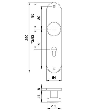 Knopf-Langschild K7 - edi - 2