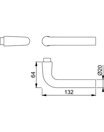 Drückerpaar Bonn 150 8mm,TS35-45,F1 eloxiert - HOPPE - 2