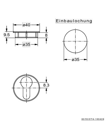 PZ Rosette vernickelt 7421 rund 40 mm - JuNie - 2