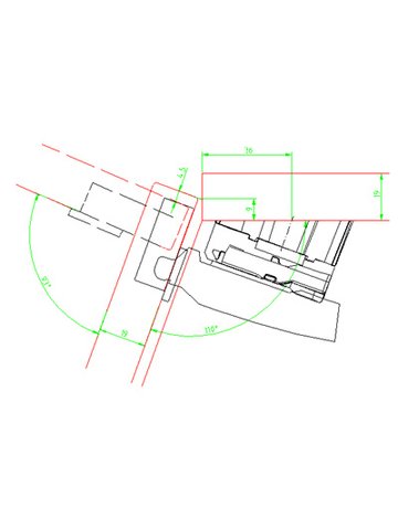Möbel- Winkeladapter, für Kreuzmontageplatten, 10°, Intermat, 79350 silber - Hettich - 2