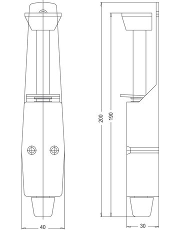 Tür-Feststeller silberfarbig lackiert 30 mm Hub 90-2 - Fridavo - 2
